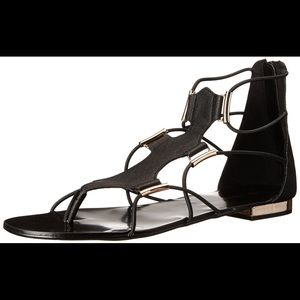 Aldo Gladiator Sandals.Black/Gold accents and heel